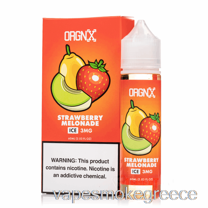 Vape Greece παγωμένη μελονάδα φράουλα - Orgnx E-liquid - 60ml 3mg